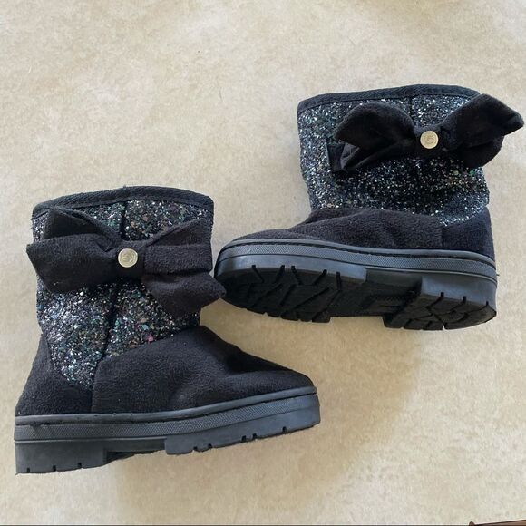 Bebe girls boots black sparkle size 7 - Picture 1 of 6